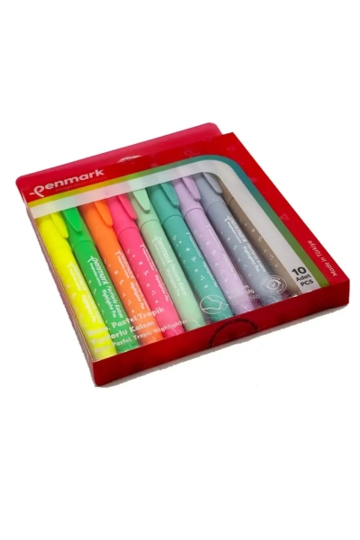 Penmark Kalem Tipi Fosforlu Bristol Kalem Neon Pastel Tropik Renkler 10 Lu Fenomen Fotokopi - YKS - KPSS - ALES