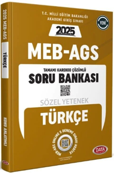 2025 MEB AGS Sözel Yetenek Türkçe Soru Bankası Çözümlü Data Yayınları Fenomen Fotokopi - YKS - KPSS - ALES