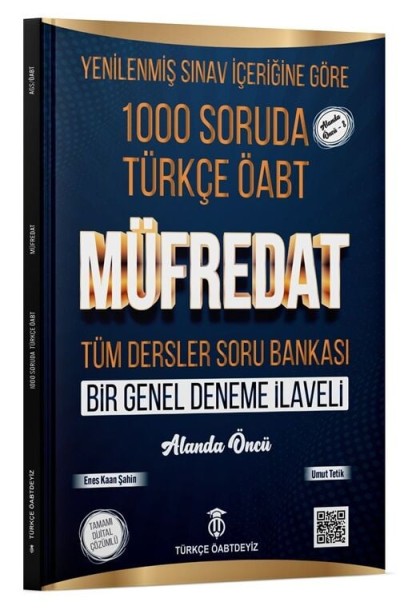 2025 ÖABT Türkçe Öğretmenliği 1000 Soruda Müfredat Soru Bankası Çözümlü Enes Kaan Şahin Türkçe ÖABTDEYİZ Fenomen Fotokopi - YKS - KPSS - ALES