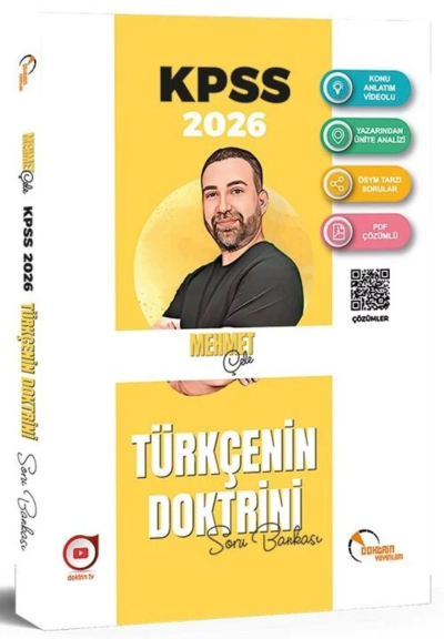 Doktrin 2026 KPSS Türkçenin Doktrini Soru Bankası Çözümlü - Mehmet Çele Doktrin Yayınları Fenomen Fotokopi - YKS - KPSS - ALES