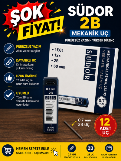 12 li 0.7 MM 2B Kalem Ucu Südor Fenomen Fotokopi - YKS - KPSS - ALES