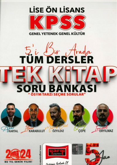 5'İ 1 ARADA TEK KİTAP SORU BANKASI TÜM DERSLER (5YÜZ SERİSİ) Fenomen Fotokopi - YKS - KPSS - ALES