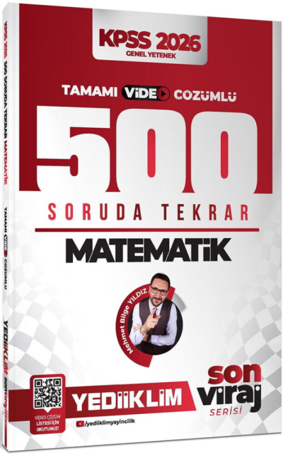 2026 KPSS Matematik Son Viraj Serisi Tamamı Video Çözümlü 500 Soruda Genel Tekrar Kampı Yediiklim Yayınları Fenomen Fotokopi - YKS - KPSS - ALES