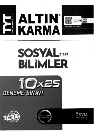 TYT Sosyal Bilimler Komisyondan 10x25 Deneme Fenomen Fotokopi - YKS - KPSS - ALES