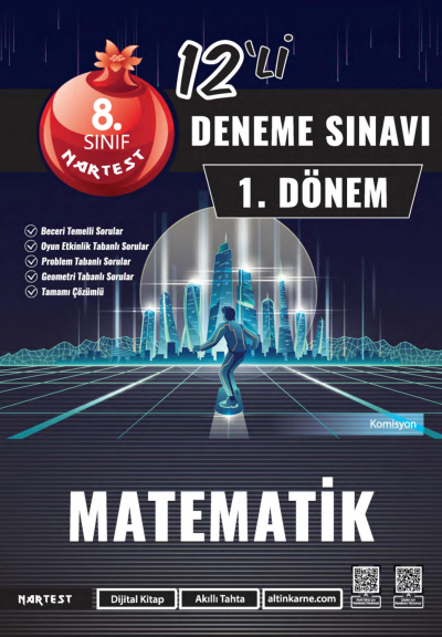 8. Sınıf 1. Dönem Mod 12 Matematik Deneme Sınavı Nartest Yayınları Fenomen Fotokopi - YKS - KPSS - ALES