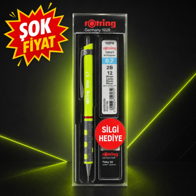 Rotring Tikky 0.7 Uçlu Kalem 2B Kalem Ucu Silgi li 3'lü Set Fenomen Fotokopi - YKS - KPSS - ALES