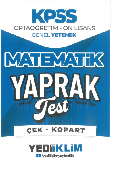 2026 KPSS Ortaöğretim-Önlisans Matematik Çek Kopart Yaprak Test Yediiklim Yayınları Fenomen Fotokopi - YKS - KPSS - ALES