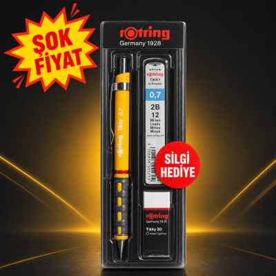 Rotring Tikky 0.7 Uçlu Kalem 2B Kalem Ucu Silgi li 3'lü Set Fenomen Fotokopi - YKS - KPSS - ALES