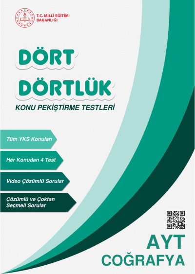 Dört Dörtlük Konu Pekiştirme Testleri AYT Coğrafya Fenomen Fotokopi - YKS - KPSS - ALES