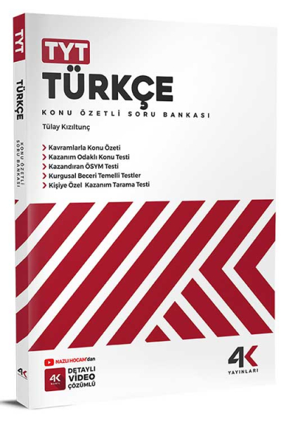 TYT Türkçe Konu Özetli Soru Bankası 4K Yayınları Fenomen Fotokopi - YKS - KPSS - ALES