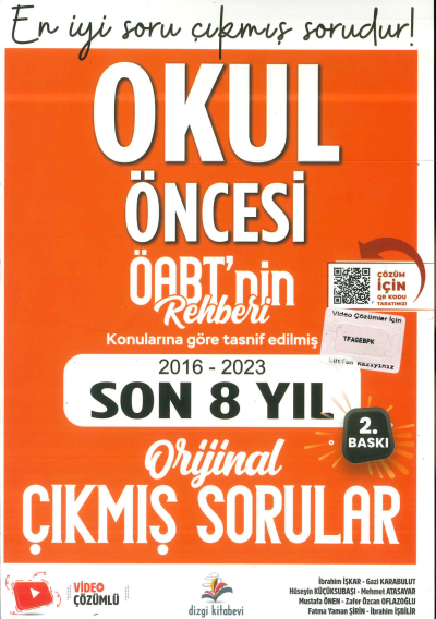 ÖABT OKUL ÖNCESİ ÖĞRETMENLİĞİ 2016-2023 ORJİNAL ÇIKMIŞ SORULAR Fenomen Fotokopi - YKS - KPSS - ALES