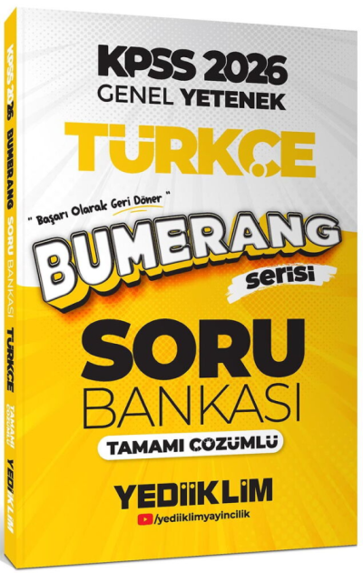 2026 KPSS Türkçe Bumerang Soru Bankası Çözümlü Yediiklim Yayınları Fenomen Fotokopi - YKS - KPSS - ALES