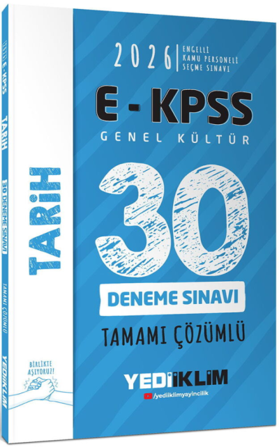 2026 E-KPSS Tüm Adaylar İçin Genel Kültür Tarih Tamamı Çözümlü 30 Deneme Sınavı Yediiklim Yayınları Fenomen Fotokopi - YKS - KPSS - ALES