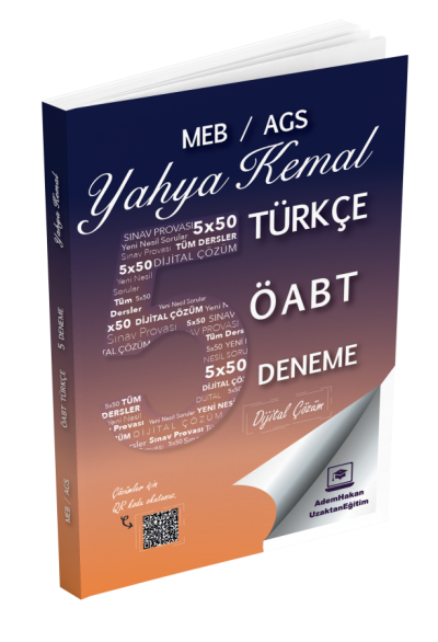 2025 MEB AGS ÖABT Yahya Kemal Türkçe Öğretmenliği Dijital Çözümlü 5 Deneme Adem Hakan Uzem Fenomen Fotokopi - YKS - KPSS - ALES