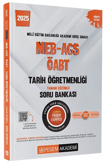2025 MEB-AGS-ÖABT Tarih Öğretmenliği Tamamı Çözümlü Soru Bankası Pegem Akademi Yayıncılık Fenomen Fotokopi - YKS - KPSS - ALES