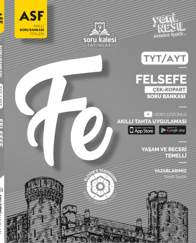TYT AYT Felsefe Çek Kopart Akıllı Soru Bankası Föyü ASF Soru Kalesi Yayınları Fenomen Fotokopi - YKS - KPSS - ALES