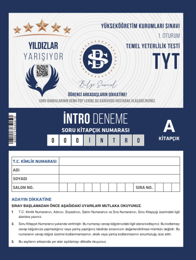 Yıldızlar Yarışıyor TYT İntro Deneme Bilgi Sarmal Fenomen Fotokopi - YKS - KPSS - ALES