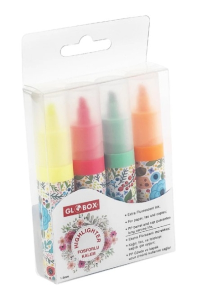 Globox Fosforlu Kalem Baskılı 4 Lü Set Fenomen Fotokopi - YKS - KPSS - ALES