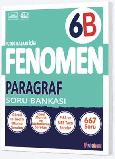 6. Sınıf Fenomen Paragraf Soru Bankası Fenomen Kitap Fenomen Fotokopi - YKS - KPSS - ALES