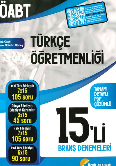 ÖABT TÜRKÇE 15'Lİ BRANŞ DENEMELERİ ÇÖZÜMLÜ Fenomen Fotokopi - YKS - KPSS - ALES