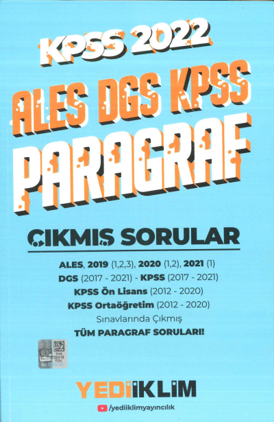 ALES DGS KPSS PARAGRAF ÇIKMIŞ SORULAR Fenomen Fotokopi - YKS - KPSS - ALES