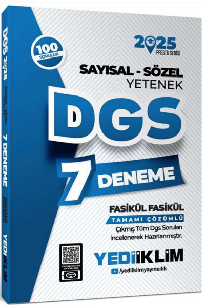 2025 DGS Sayısal-Sözel Yetenek 7 Fasikül Deneme Yediiklim Yayınları Fenomen Fotokopi - YKS - KPSS - ALES