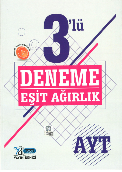 AYT Eşit Ağırlık 3 lü Deneme Video Çözümlü Fenomen Fotokopi - YKS - KPSS - ALES