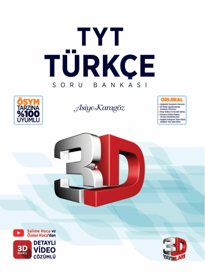 3D TYT TÜRKÇE SORU BANKASI Fenomen Fotokopi - YKS - KPSS - ALES