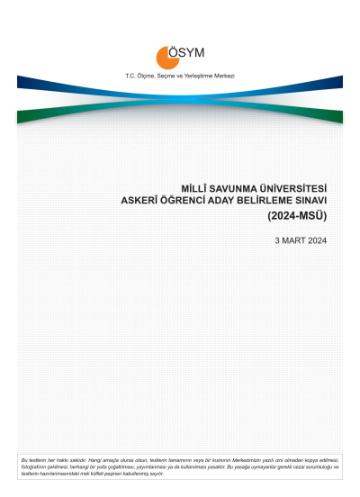 MSÜ Çıkmış Sorular 2018-2024 Fenomen Fotokopi - YKS - KPSS - ALES