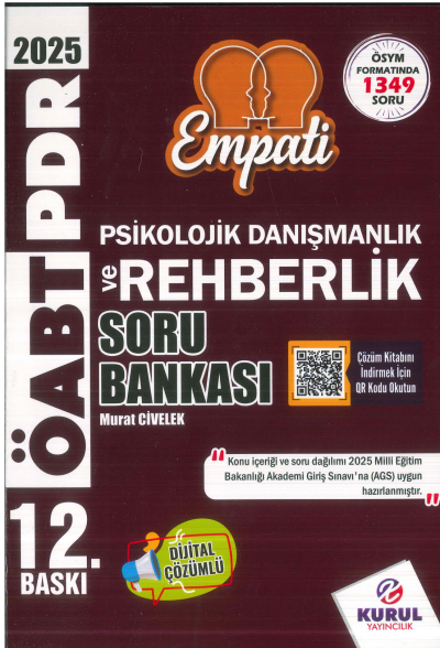 2025 AGS ÖABT Empati Psikolojik Danışmanlık ve Rehberlik Çözümlü Soru Bankası Kurul Yayıncılık Fenomen Fotokopi - YKS - KPSS - ALES