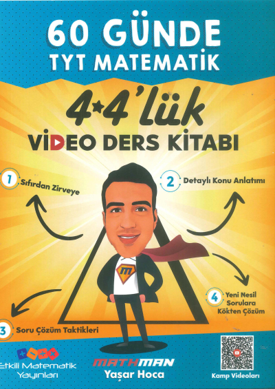 60 GÜNDE TYT MATEMATİK 4*4'lÜK VİDEO DERS KİTABI Fenomen Fotokopi - YKS - KPSS - ALES