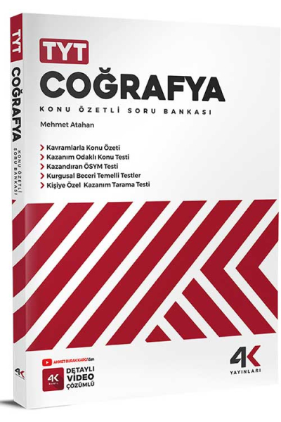 TYT Coğrafya Konu Özetli Soru Bankası 4K Yayınları