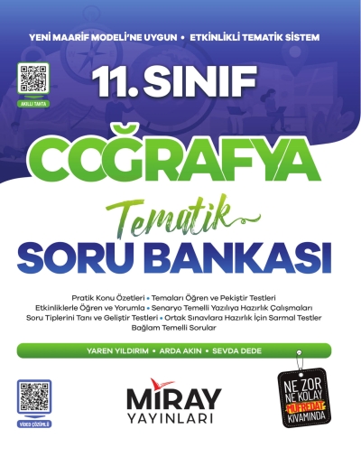 11. Sınıf Coğrafya Maarif Model Tematik Soru Bankası Miray Yayınları Fenomen Fotokopi - YKS - KPSS - ALES