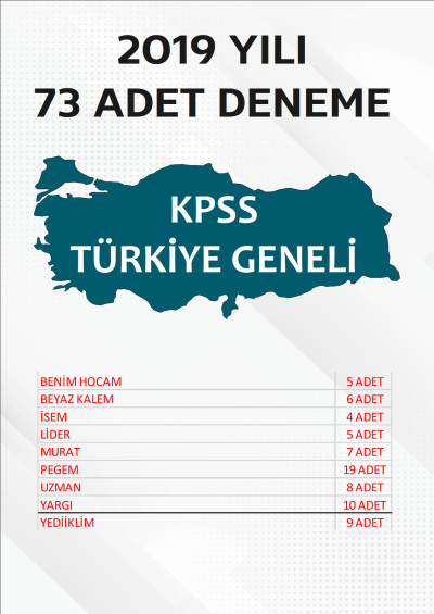 73 ADET TG DENEME 2019 YILI TG LİSTEMİZDEKİ TÜM YAYINLARI KAPSAR (TG127-TG135 ARASI) Fenomen Fotokopi - YKS - KPSS - ALES