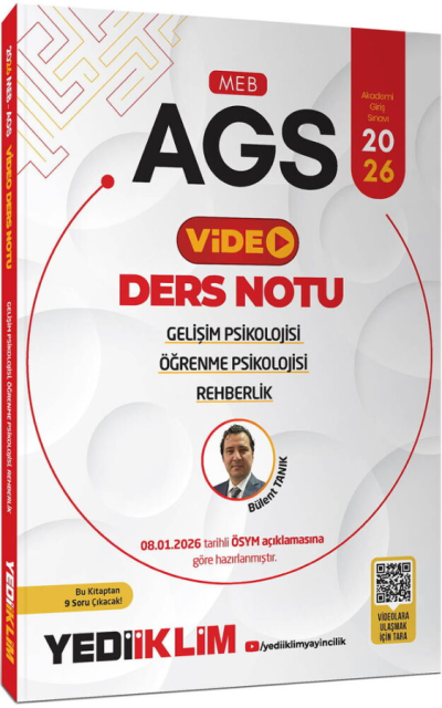 2026 MEB-AGS Eğitim Bilimleri Gelişim Psikolojisi Öğrenme Psikolojisi ve Rehberlik Video Ders Notu Yediiklim Yayınları Fenomen Fotokopi - YKS - KPSS - ALES