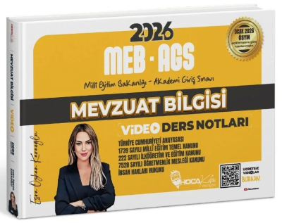 2026 MEB-AGS Mevzuat Bilgisi Video Ders Notları Hoca Kafası Yayınları Fenomen Fotokopi - YKS - KPSS - ALES