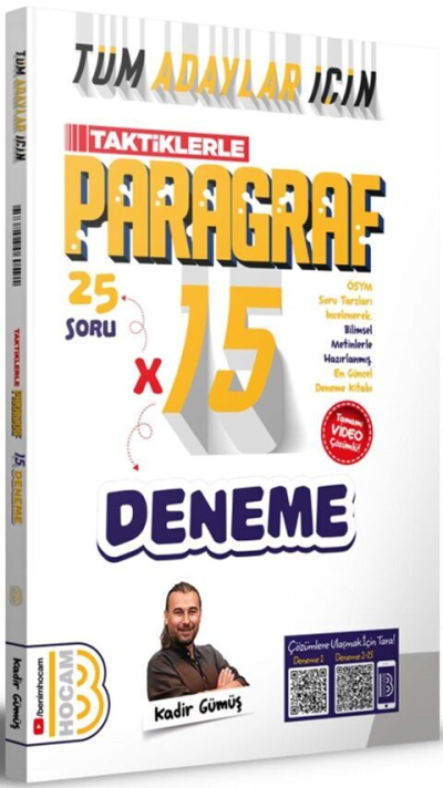 Tüm Adaylar İçin Taktiklerle Paragraf Tamamı Video Çözümlü 15 Deneme Benim Hocam Yayınları Fenomen Fotokopi - YKS - KPSS - ALES