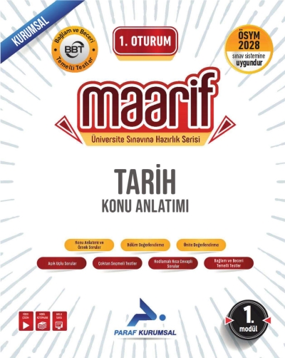 2028 Maarif TYT Tarih Konu Anlatımı 1. Modül Paraf Yayınları Fenomen Fotokopi - YKS - KPSS - ALES