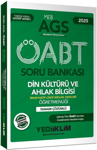 2025 MEB AGS ÖABT Din Kültürü ve Ahlak Bilgisi Öğretmenliği Tamamı Çözümlü Soru Bankası Yediiklim Yayınları Fenomen Fotokopi - YKS - KPSS - ALES