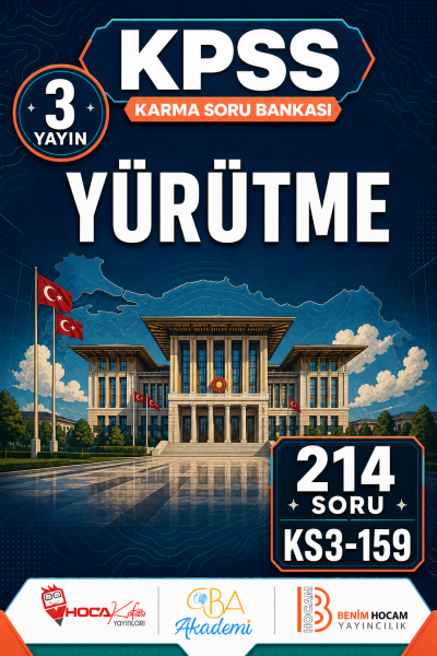 Yürütme 3 Yayın 214 Soru (Benim Hocam - CBA - Hoca Kafası Yayınları) Fenomen Fotokopi - YKS - KPSS - ALES