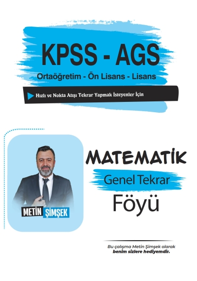 2026 Matematik Genel Tekrar Föyü Metin Şimşek Fenomen Fotokopi - YKS - KPSS - ALES