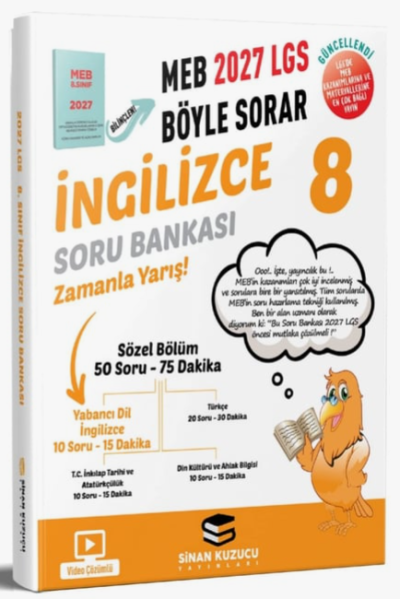 2027 8. Sınıf LGS İngilizce Soru Bankası Sinan Kuzucu Yayınları Fenomen Fotokopi - YKS - KPSS - ALES