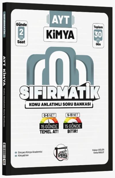 AYT Kimya Sıfırmatik Konu Anlatımlı Soru Bankası Ders Platosu Fenomen Fotokopi - YKS - KPSS - ALES