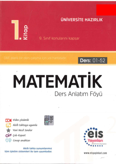 YKS Matematik 1. Kitap Ders Anlatım Föyü (Ders 01-52)