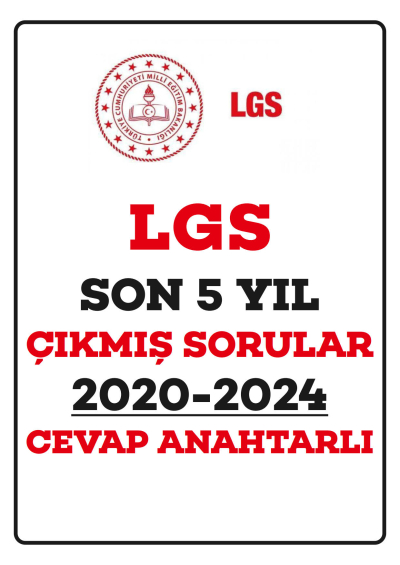 LGS SON 5 YIL ÇIKMIŞ SORULAR (2020-2024) CEVAP ANAHTARLI Fenomen Fotokopi - YKS - KPSS - ALES