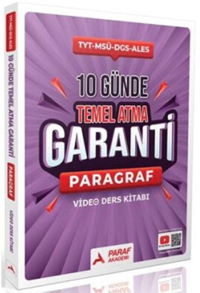 Paragraf Z Takımı 10 Günde Temel Atma Garanti Video Ders Kitabı Paraf Yayınları Fenomen Fotokopi - YKS - KPSS - ALES