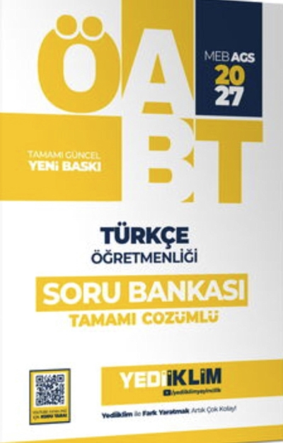 ÖABT MEB-AGS Türkçe Öğretmenliği Soru Bankası Çözümlü Yediiklim Yayınları Fenomen Fotokopi - YKS - KPSS - ALES