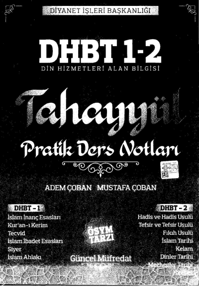 TAHAYYÜL PRATİK DERS NOTLARI DHBT 1-2 Fenomen Fotokopi - YKS - KPSS - ALES