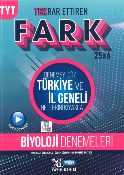 TYT Biyoloji Fark 25 x 6 Tekrar Ettiren Denemeleri