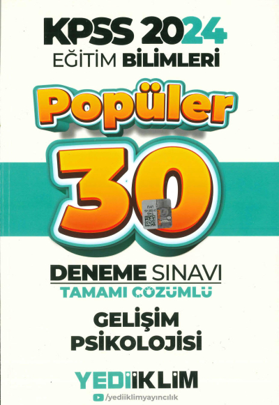 GELİŞİM PSİKOLOJİSİ POPÜLER 30 DENEME TAMAMI ÇÖZÜMLÜ Fenomen Fotokopi - YKS - KPSS - ALES